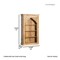 Betae Wooden Carved Book Shelf (Natural)