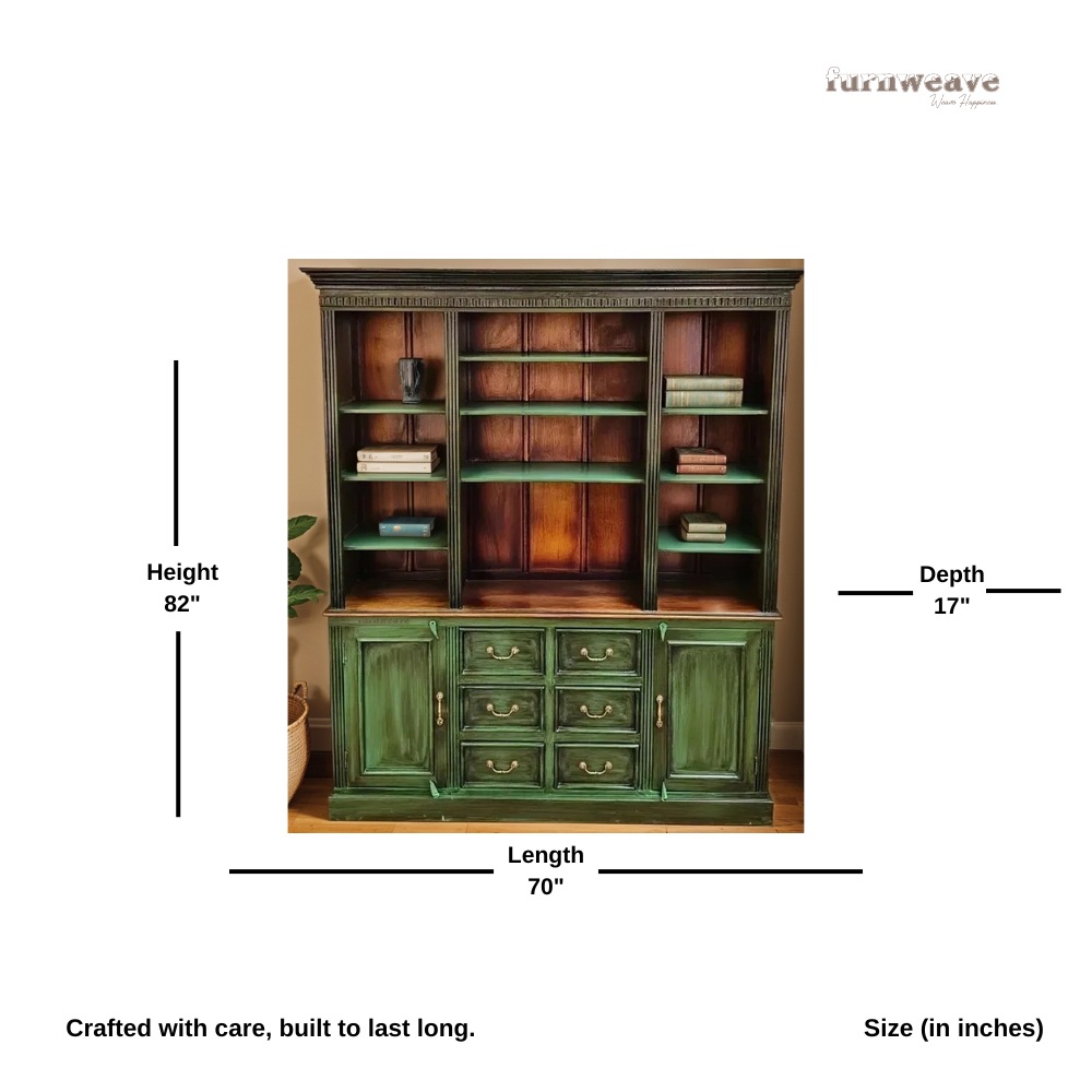 Revek Wooden Book Shelf Cupboard (Green)