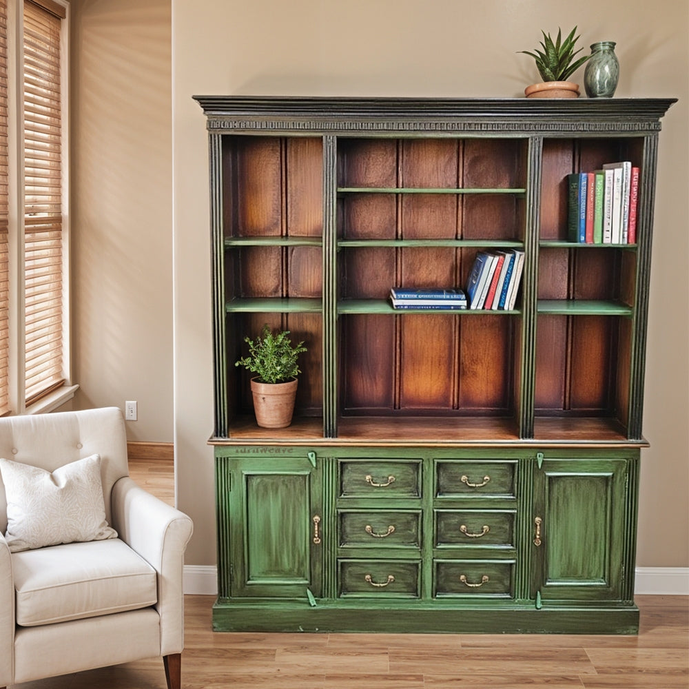 Revek Wooden Book Shelf Cupboard (Green)