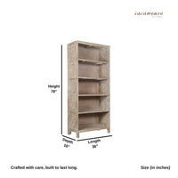 Visa Wooden Carved Book Shelf (White Distress)