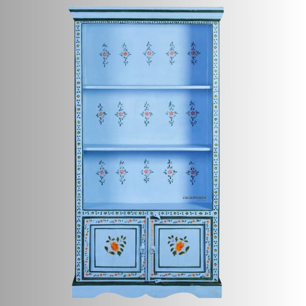 Shimoy Wooden Handpainted Book Shelf (Blue)