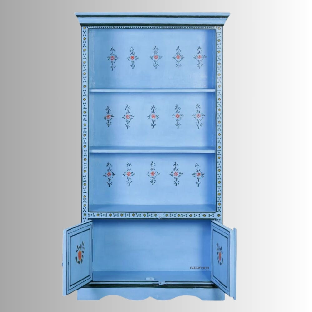 Shimoy Wooden Handpainted Book Shelf (Blue)