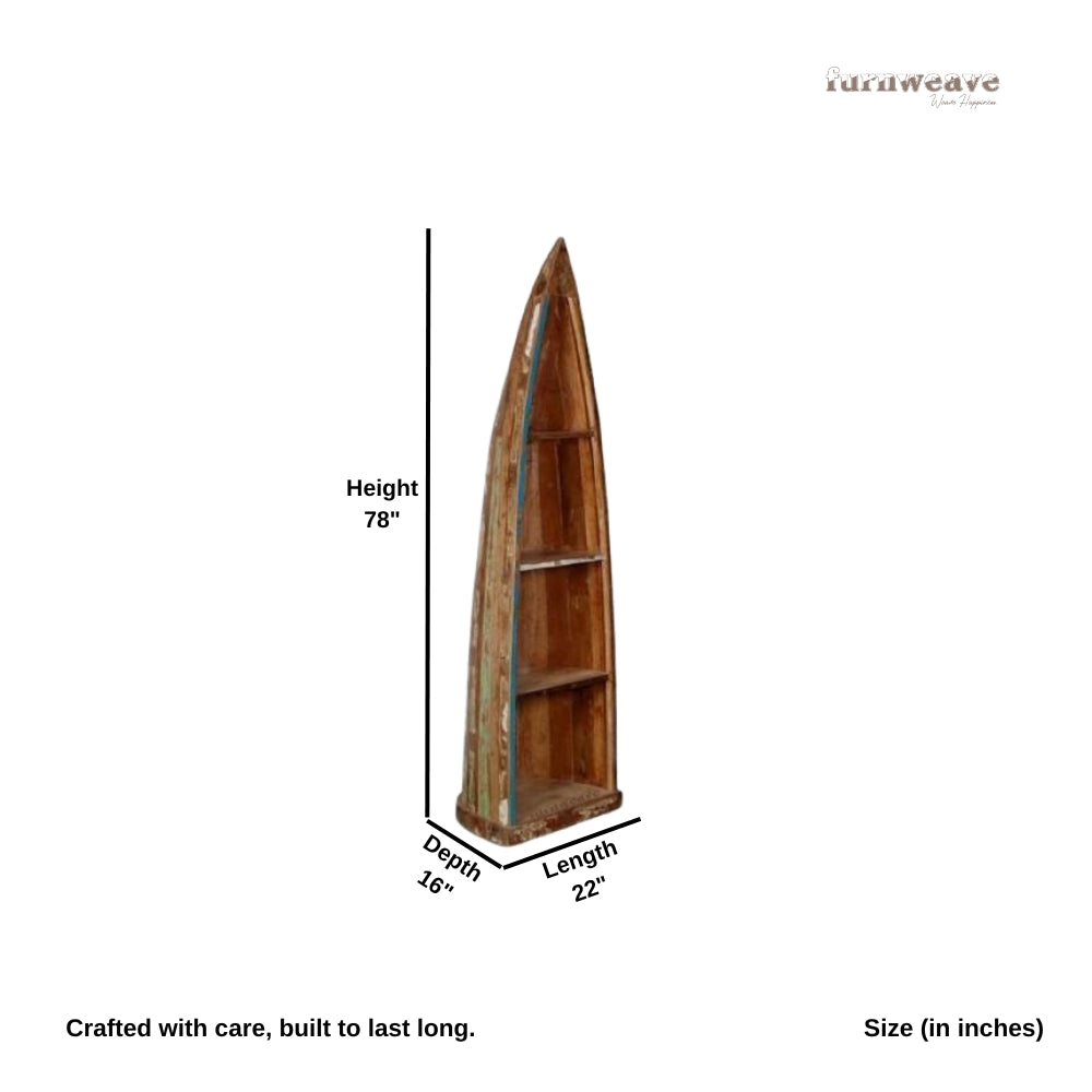 Boat Wooden Distress Book Shelf (Distress)