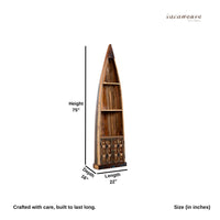 Boat Wooden Distress Book Shelf with fittings (Rustic)