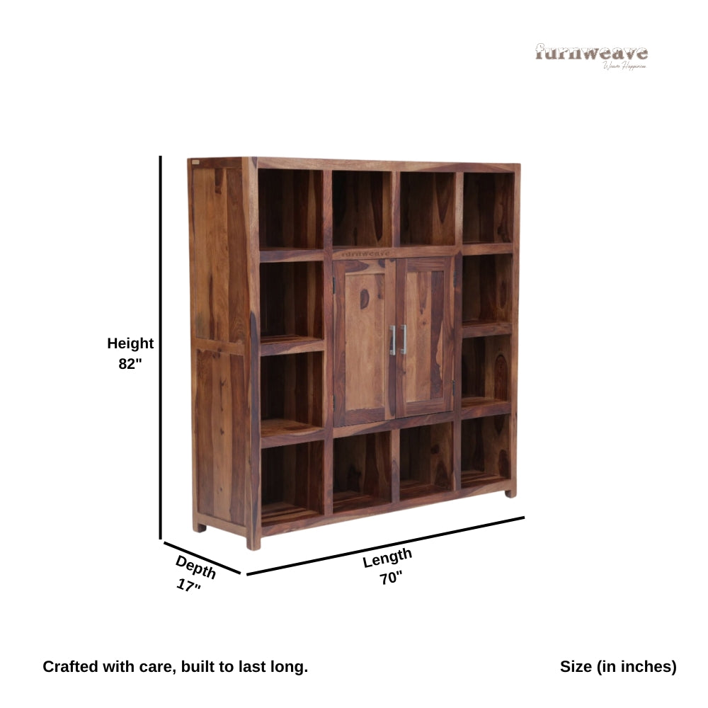 Yita Wooden Book Shelf for Storage (Brown)