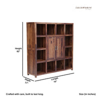 Yita Wooden Book Shelf for Storage (Brown)