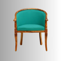 Sukriya Wooden Upholstered Arm Chair (Honey Finish)