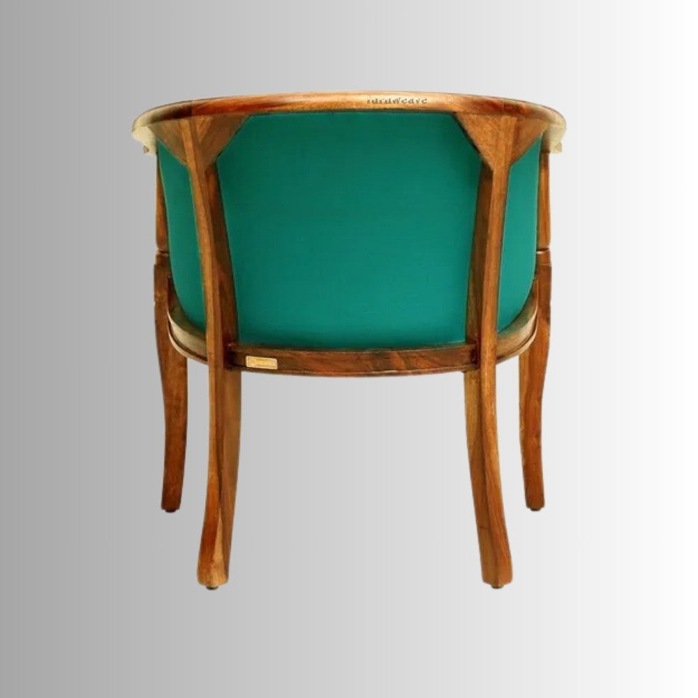Sukriya Wooden Upholstered Arm Chair (Honey Finish)