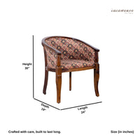 Sukriya Wooden Upholstered Arm Chair Set of Two (Teak Finish)