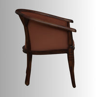 Sukriya Wooden Upholstered Arm Chair (Walnut Finish)