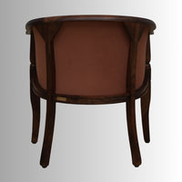 Sukriya Wooden Upholstered Arm Chair (Walnut Finish)