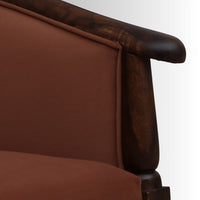 Sukriya Wooden Upholstered Arm Chair (Walnut Finish)