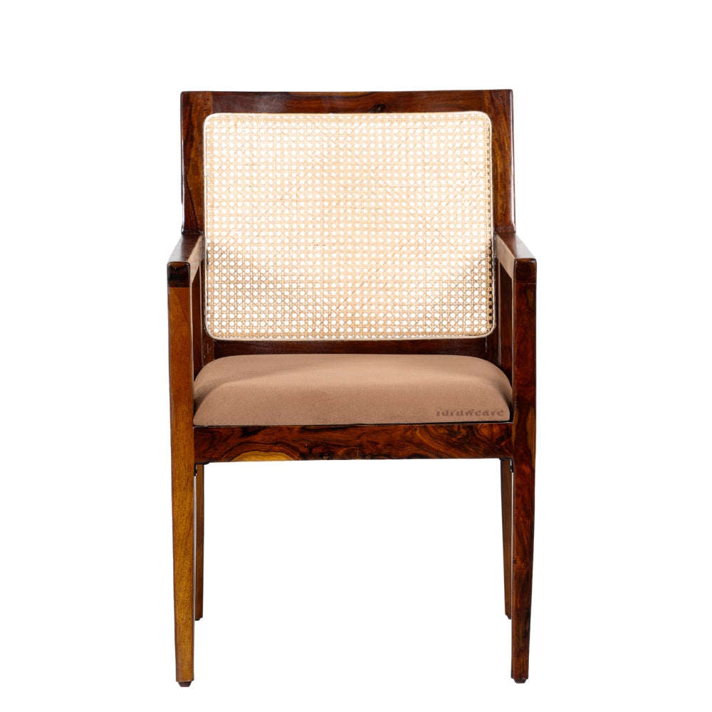 Jamil Wooden Rattan Arm Chair (Teak)