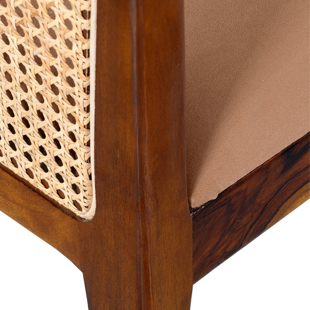 Jamil Wooden Rattan Arm Chair (Teak)