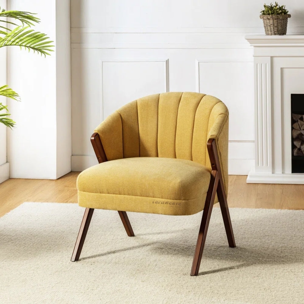 Sion Wooden Upholstered Lounge Chair (Teak)