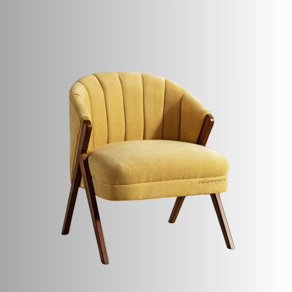 Sion Wooden Upholstered Lounge Chair (Teak)