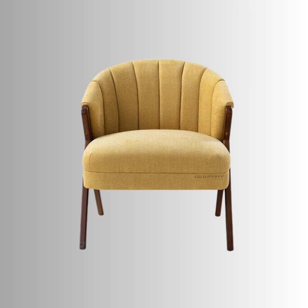 Sion Wooden Upholstered Lounge Chair (Teak)