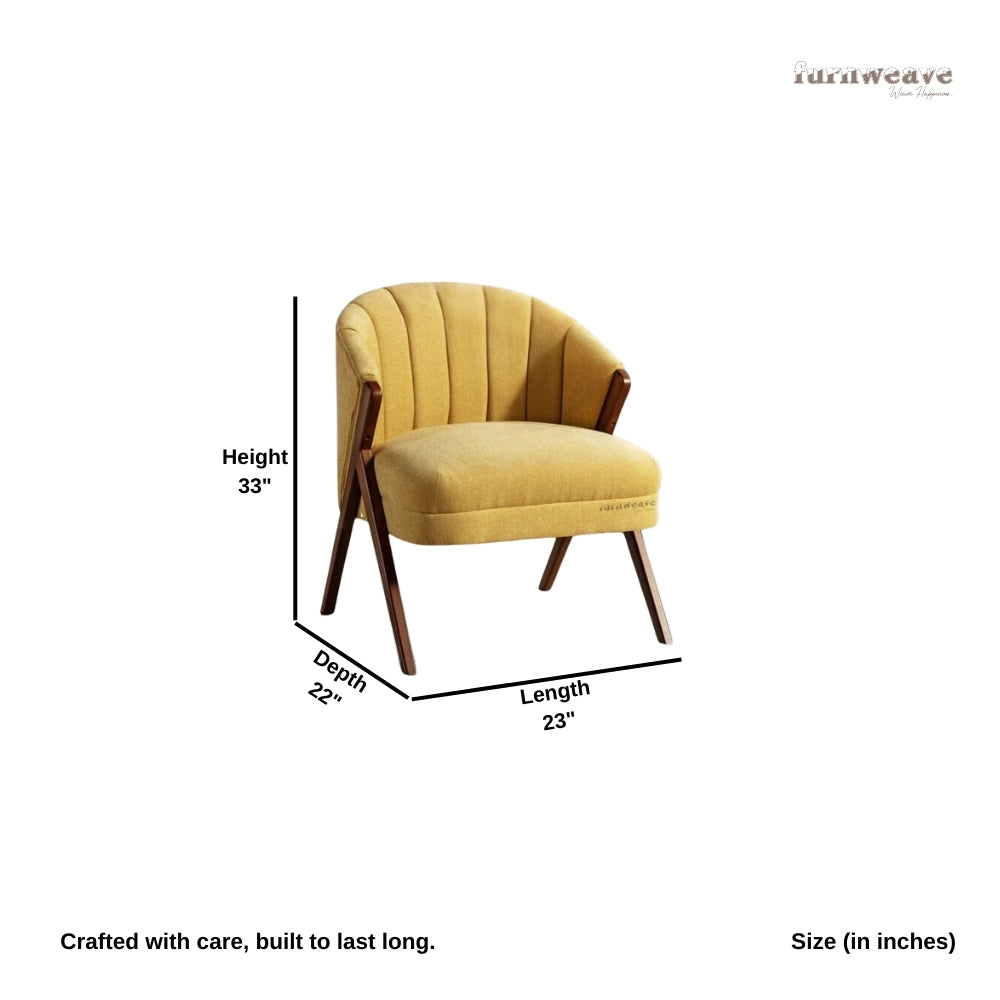Sion Wooden Upholstered Lounge Chair (Teak)