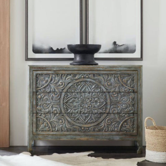 Kina Wooden Rustic Chest of Drawer (Antique Grey)