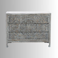 Kina Wooden Rustic Chest of Drawer (Antique Grey)