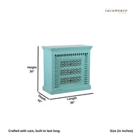 Karwah Wooden Carved Chest of Drawers (Green Distress)