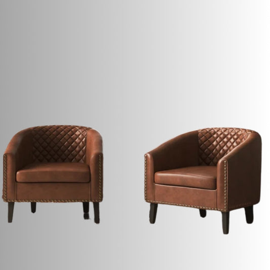Kisto Wooden Premium Lounge Sofa Chair (Tan)