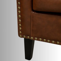 Kisto Wooden Premium Lounge Sofa Chair (Tan)