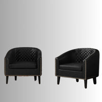 Kisto Wooden Premium Lounge Sofa Chair (Black)
