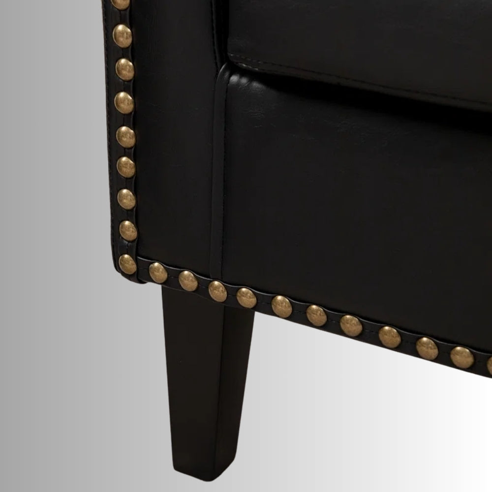 Kisto Wooden Premium Lounge Sofa Chair (Black)