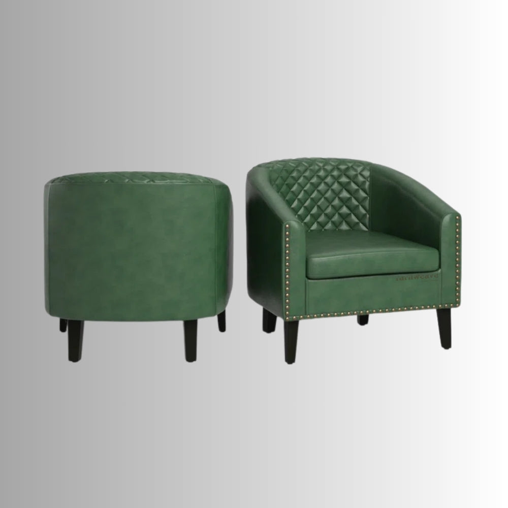 Kisto Wooden Premium Lounge Sofa Chair (Green)