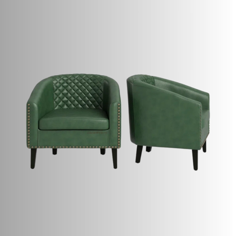 Kisto Wooden Premium Lounge Sofa Chair (Green)
