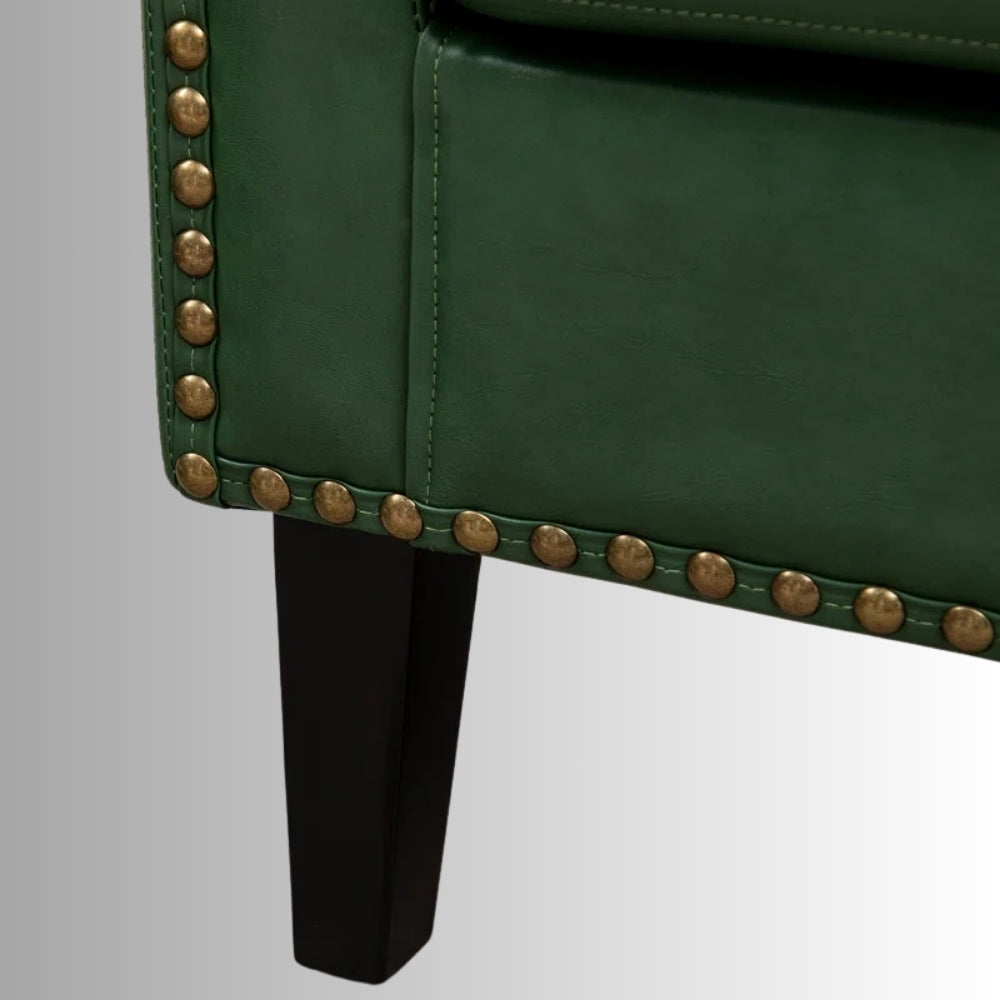 Kisto Wooden Premium Lounge Sofa Chair (Green)