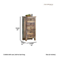 Recla Wooden Chest of Drawers with 5 Drawers (Antique)