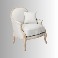 Wifae Wooden Upholstered Designer Arm Chair (Brown Distress)