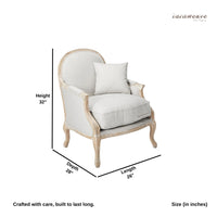 Wifae Wooden Upholstered Designer Arm Chair (Brown Distress)