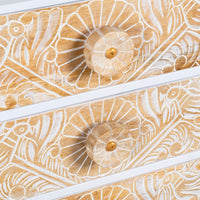 Tefea Wooden Carved Chest of Drawers (White) Model 2