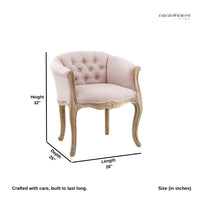 Shipa Wooden Upholstered Arm Chair Sofa (Light Pink Upholstery)
