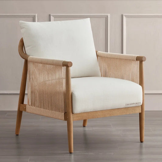 Hisa Wooden Handwoven Arm Chair (Natural)