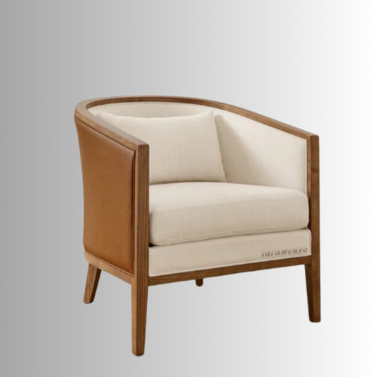 Khama Wooden Upholstered Lounge Chair (Teak)