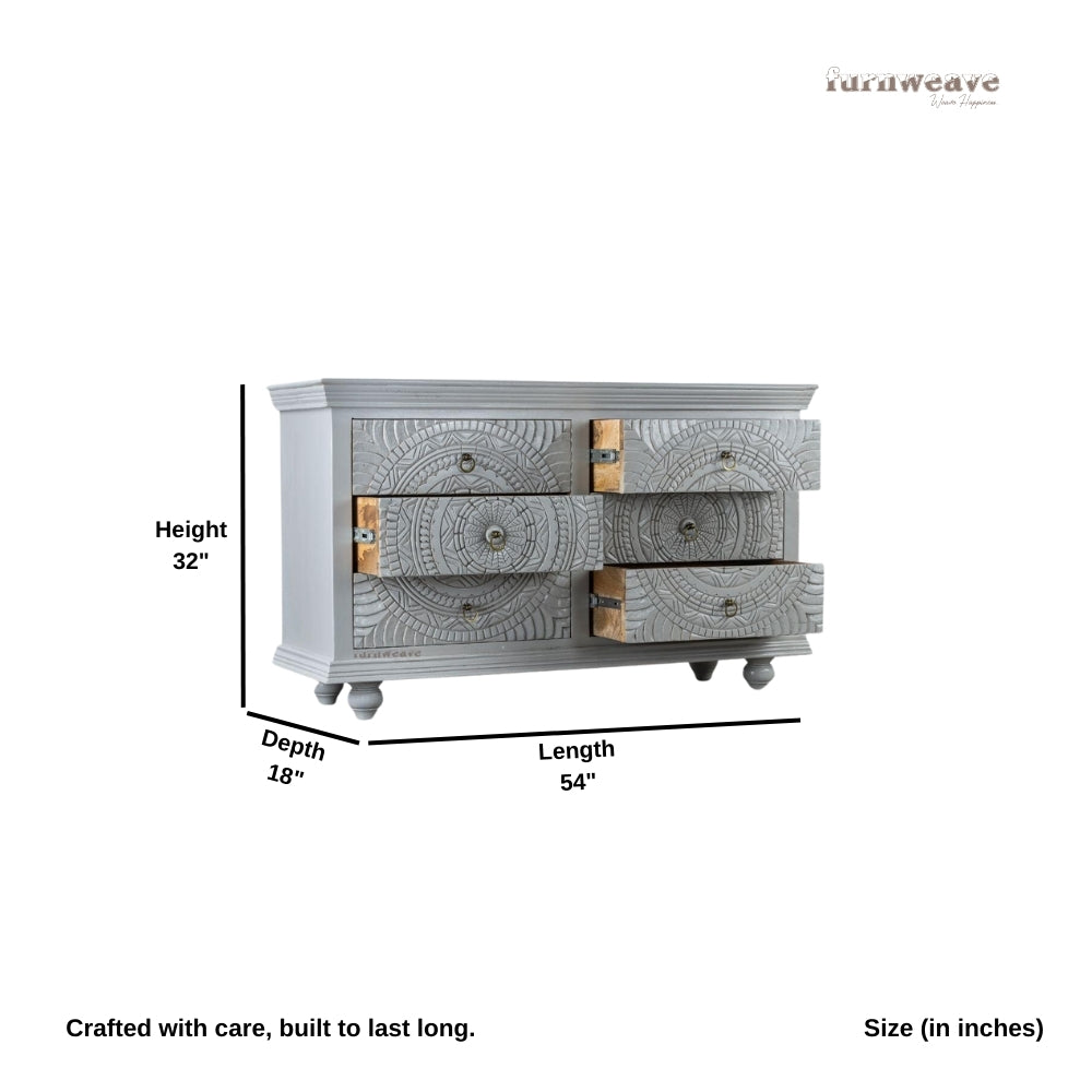 Wose Wooden Chest of Drawers (Grey)