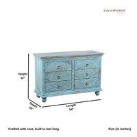 Wose Wooden Chest of Drawers (Light Blue Distress)