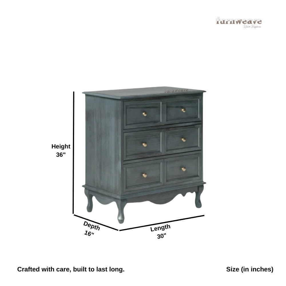 Shela Wooden Chest of Drawers ( Teal Distress II )