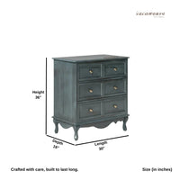 Shela Wooden Chest of Drawers ( Teal Distress II )