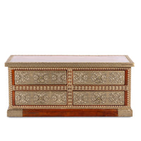 Hunika Wooden Brass Fitted Antique TV Unit (Teak) (Model 2)