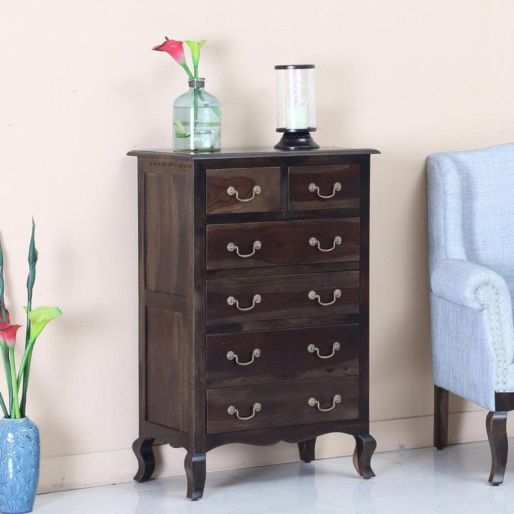 Turni Wooden Chest of Drawer for Storage (Walnut) | Solid Wood Chest of Drawers | Solid Wood Furniture Online | Furnweave