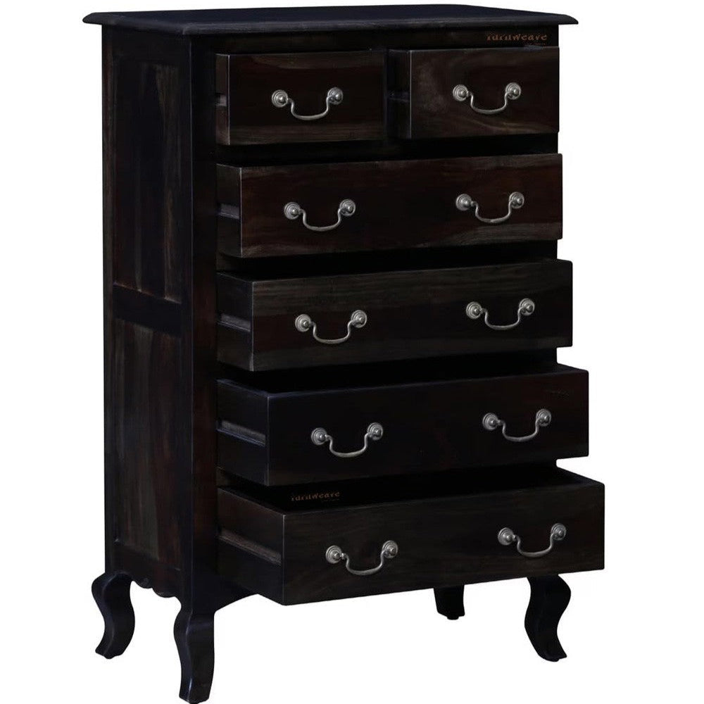 Turni Wooden Chest of Drawer for Storage (Walnut) | Solid Wood Chest of Drawers | Solid Wood Furniture Online | Furnweave