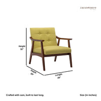 Pearl Wooden Upholstered Arm Chair (Yellow)