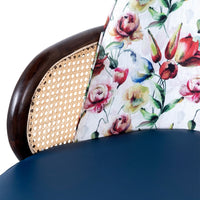 Wasa Wooden Rattan Chair Set of Two (Blue)