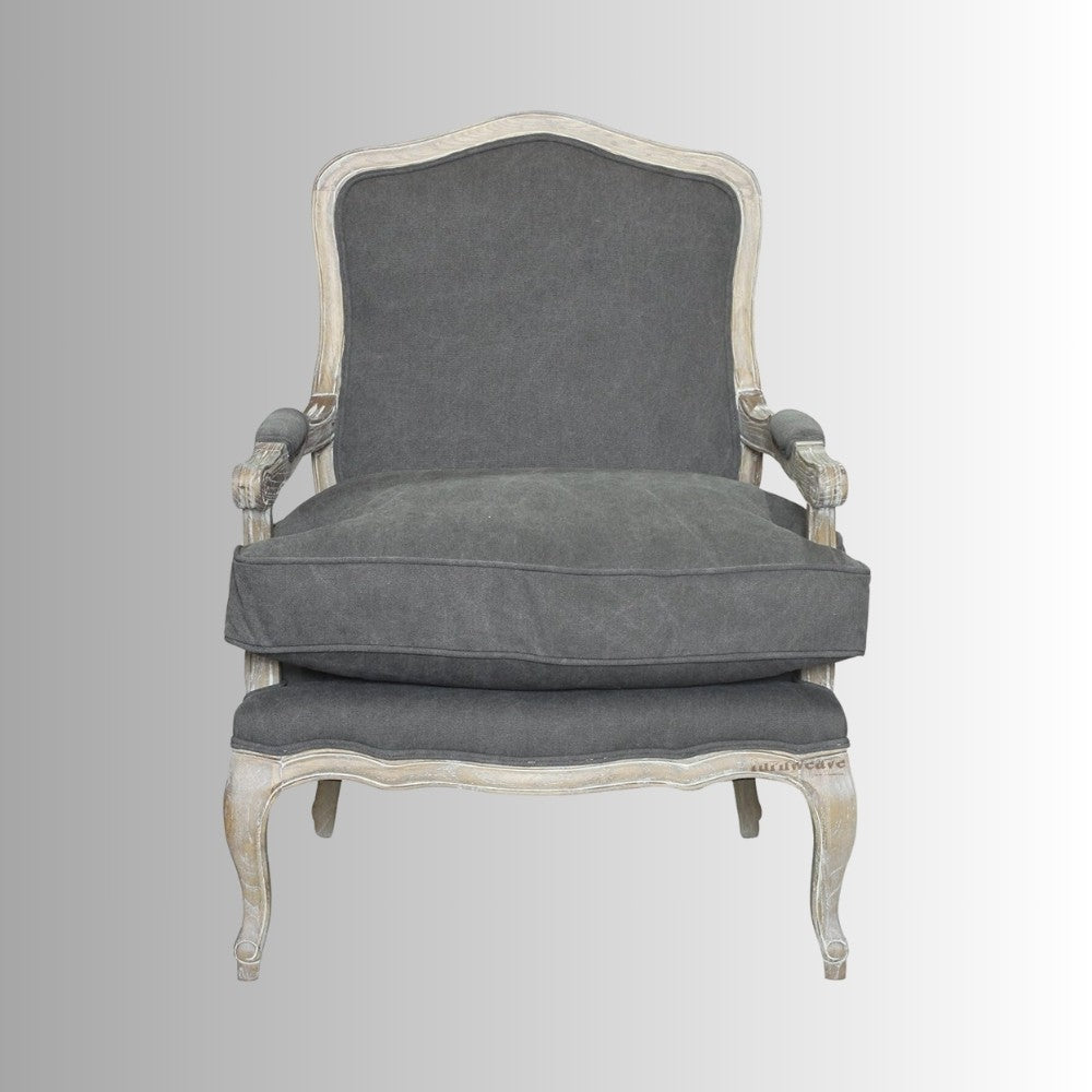 Sukre Wooden Designer Arm Chair (White Distress)