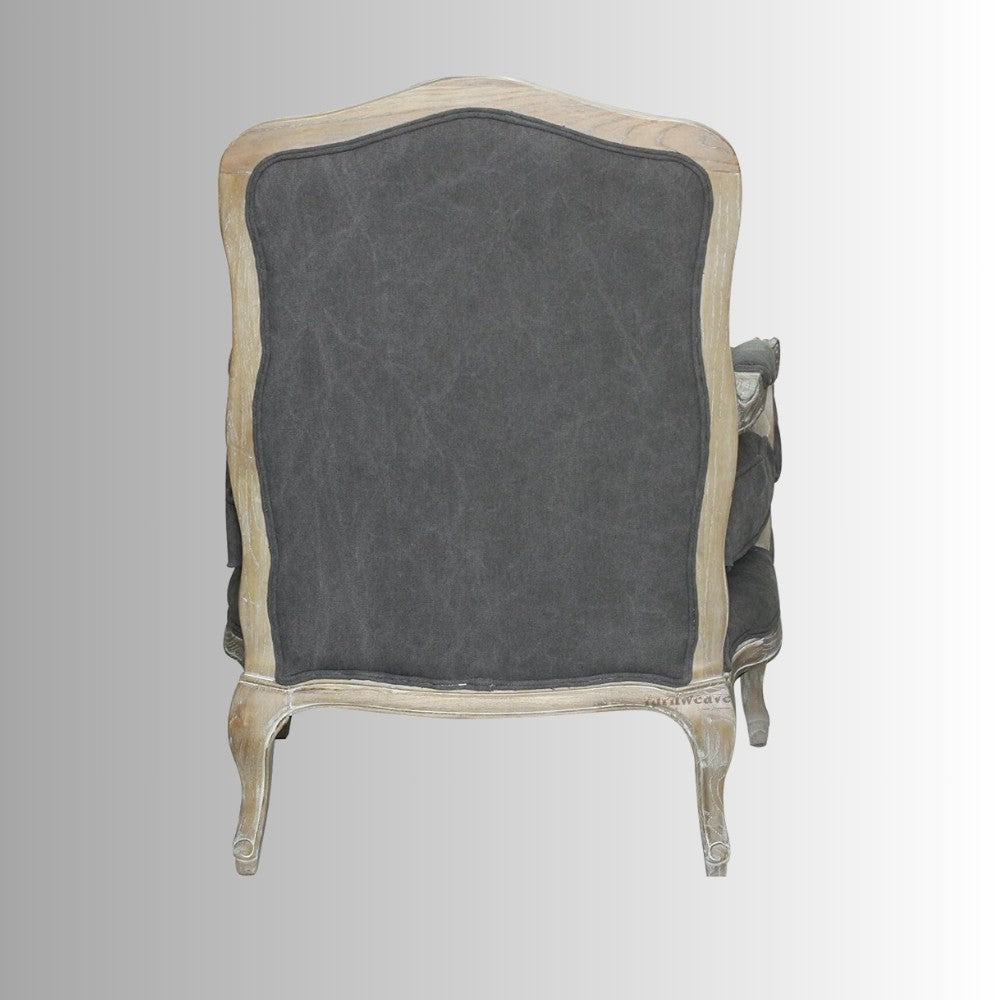 Sukre Wooden Designer Arm Chair (White Distress)